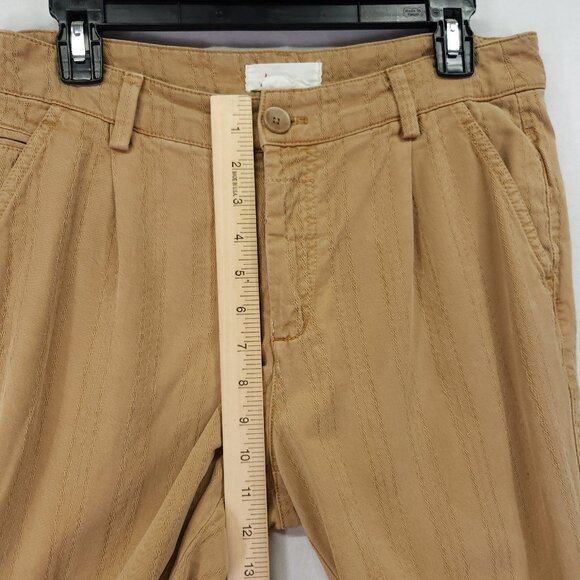 By Anthropologie Pleated Straight Pants Size 28 Textured Trousers High Rise - Picture 5 of 14
